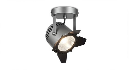 Modern adjustable ceiling spotlight in metallic finish for interior lighting concept