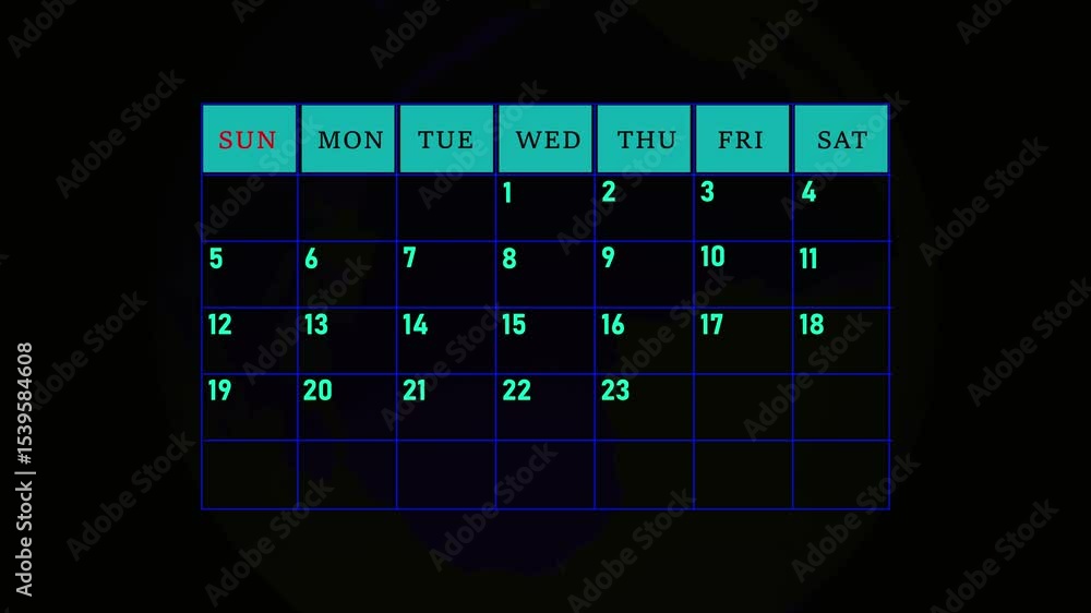 Poster the calendar 18th day of the month is yellow circled ,calendar interface with highlighted dates and 