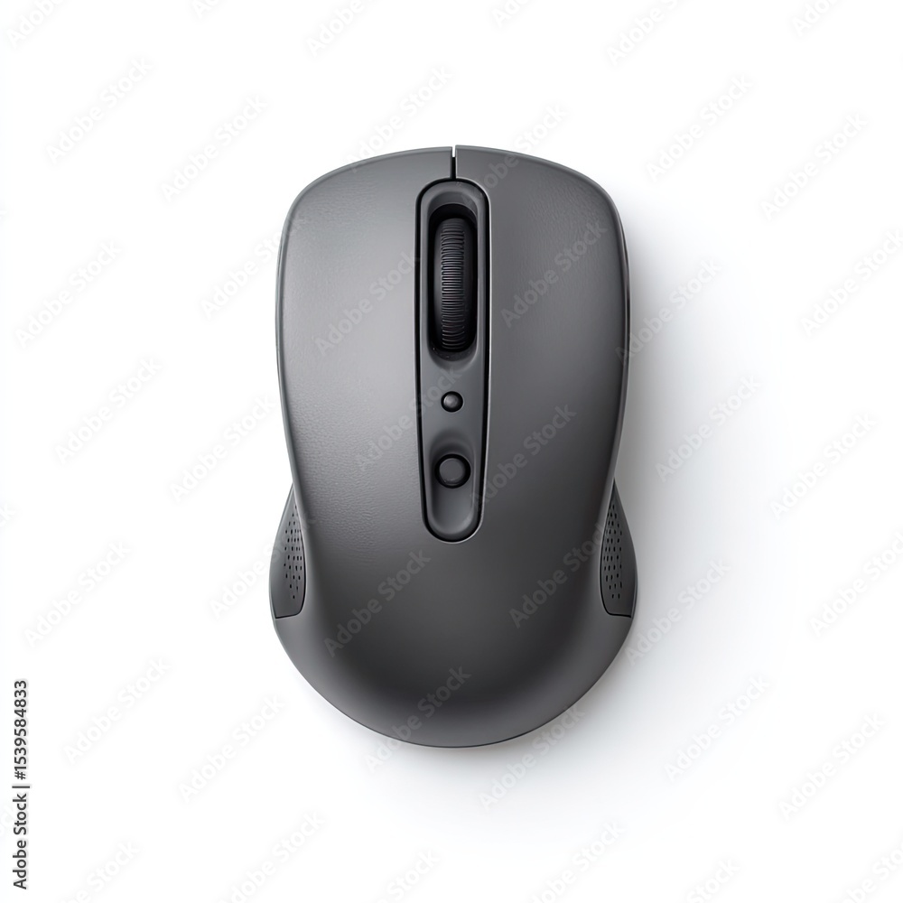 Poster wireless computer mouse on white background for technology use