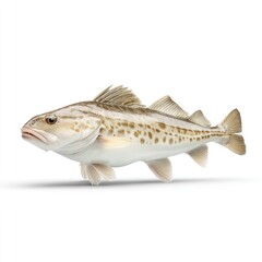 Naklejka premium Detailed Image of a Spotted Fish Against a White Background