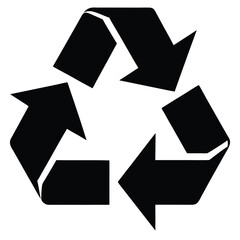 -recycle-symbol-modern-design-icon black vector illustration on transparent background