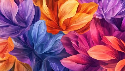 Abstract floral design, vibrant petals