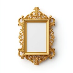 Ornate Gold Picture Frame with Intricate Design and Empty Space