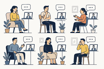 Vector Set Psychotherapy online session or consultation.