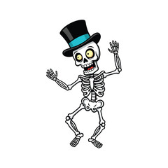 halloween skeleton with a skull