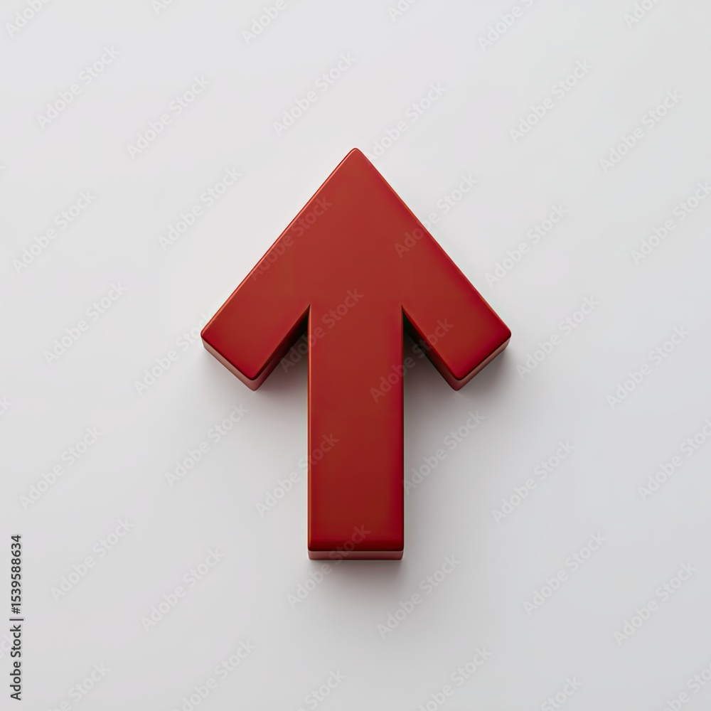 Poster bold red arrow symbolizing growth and progress in visual design