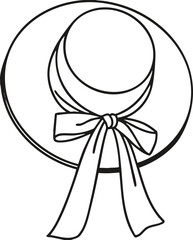 Drawing straw hat lines for coloring