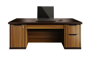 Workstation desk design featuring a sleek black monitor and organized storage options for a modern office setup