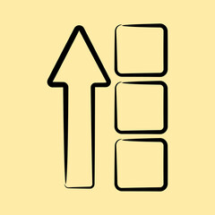 Icon block height. Crypto currency elements. Icon in hand drawn style.