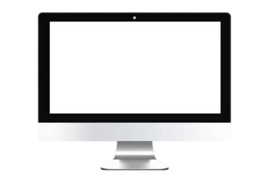 Modern desktop PC monitor setup featuring a blank screen ideal for creative work, browsing, or focused tasks in a home or office environment