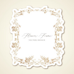 Classic Floral Wedding Frame_Vector Design
