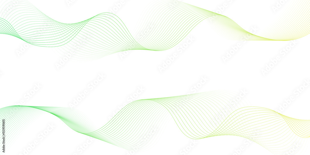 Poster white wave curve lines banner background design. abstract soft wave lines dynamic flowing green isol