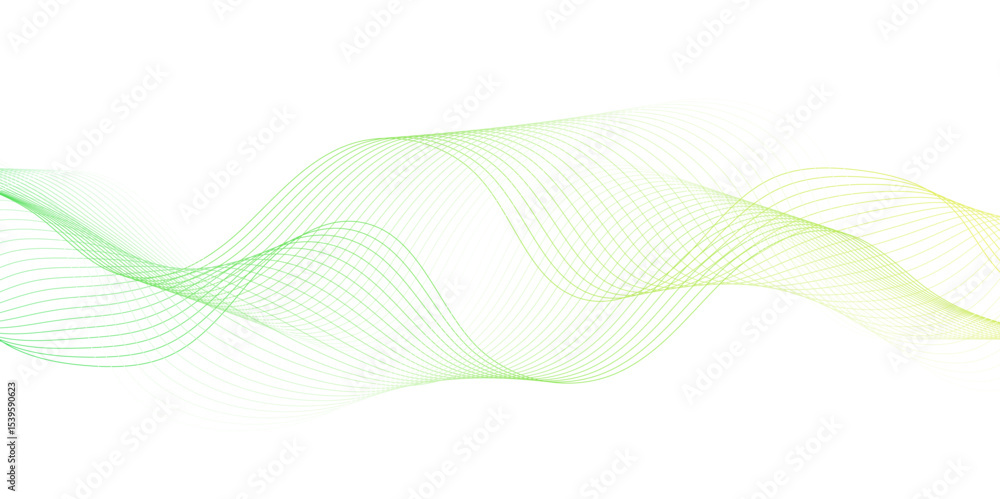 Poster white wave curve lines banner background design. abstract soft wave lines dynamic flowing green isol