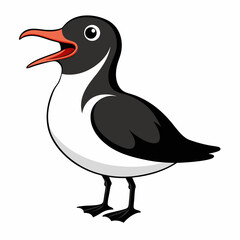 Laughing Gull black bird vector silhouette illustration on white background