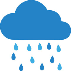 cloud and rain flat vector