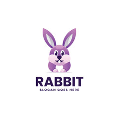 Modern Gradient Cute Rabbit Logo Design