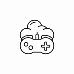 cloud gaming controller icon sign vector