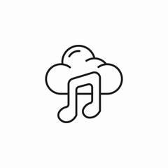 cloud music streaming icon sign vector