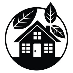sustainable-home icon black vector illustration on transparent background