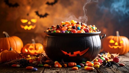 Creative Halloween candy setup for kids.