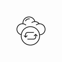 cloud sync refresh icon sign vector