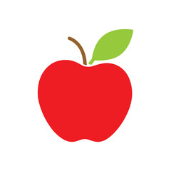 A colorful apple vector illustration on white background