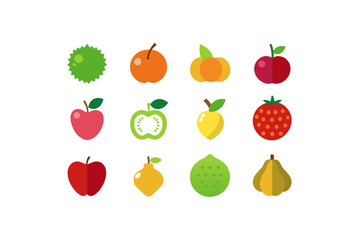 different-fruits-vector-icon set 
