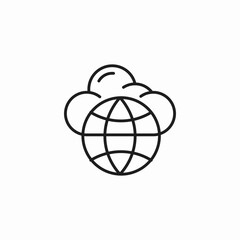 global cloud network icon sign vector