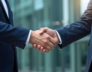 shaking hands between businessmen