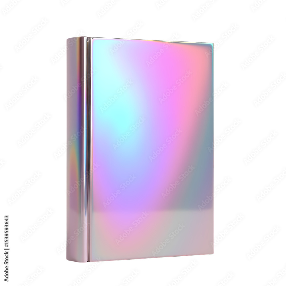Poster iridescent rectangle box isolated on transparent background