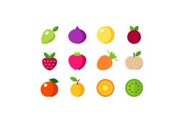 different-fruits-vector-icon set 