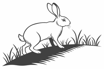 silhouette of rabbit vector. rabbit silhouette for easter day design vector stock illustration