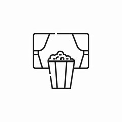 popcorn movie theatre icon sign vector