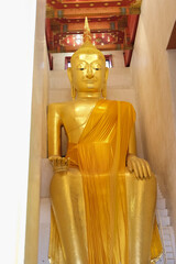 Luang Pho To, a large seated Buddha statue in a temple in Suphan Buri Province
