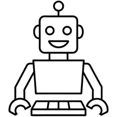 Naklejka premium bot-typing-animation icon black vector illustration on transparent background