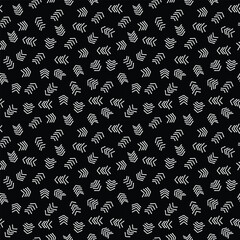 Vector seamless pattern of irregular arrow directions in black and white