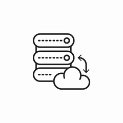 server cloud backup icon sign vector