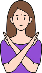 Refusing Female Vector Image