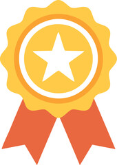 gold star badge flat vector