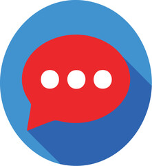 Blue and red message flat icon vector 