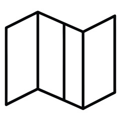 map-folded icon black vector illustration on transparent background