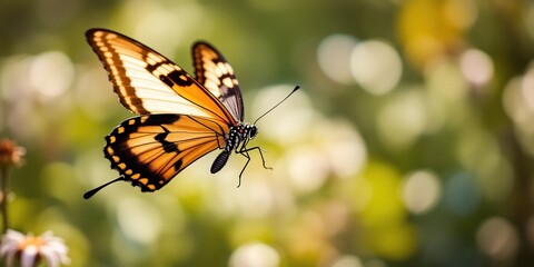 Obraz premium Butterfly Soaring Through Lush Environment