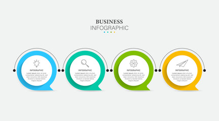 Vector infographic process chart template. Four steps