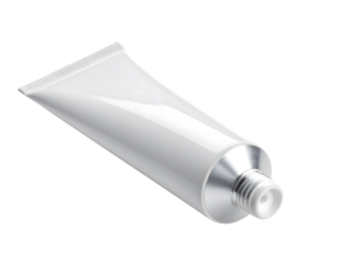 White Cosmetic Tube on Isolated Background for Beauty Products