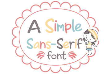 Scalloped frame with rounded sans serif font