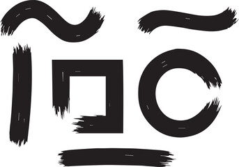 Brush Style Vector Shapes Collection Abstract Grunge Elements