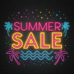 neon summer sale sign