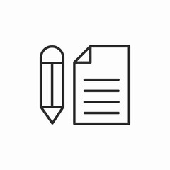 pencil and document  icon sign vector