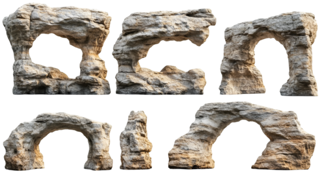 Rock arch formations stock photos natural stone bridges geological wonders for outdoor landscape design ideas transparent background png