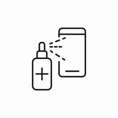 phone cleaning spray icon sign vector